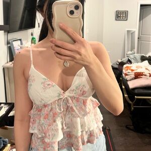 Hollister Floral Spaghetti Strap Top